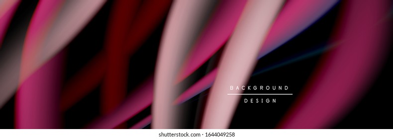 С afiche de flujo colorido. Ola líneas líquidas y formas en color negro. Ilustración vectorial para papel tapiz, pancarta, fondo, tarjeta, libro, ilustración, página de inicio, portada, cartel, afiche