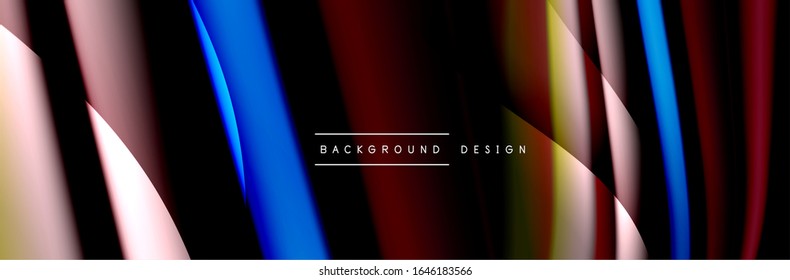 С afiche de flujo colorido. Ola líneas líquidas y formas en color negro. Ilustración vectorial para papel tapiz, pancarta, fondo, tarjeta, libro, ilustración, página de inicio, portada, cartel, afiche