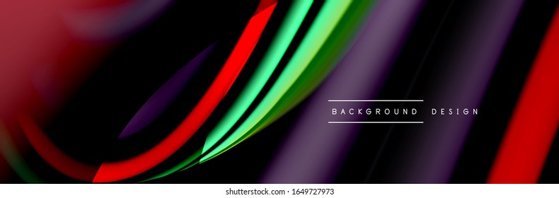 С afiche de flujo colorido. Ola líneas líquidas y formas en color negro. Ilustración vectorial para papel tapiz, pancarta, fondo, tarjeta, libro, ilustración, página de inicio, portada, cartel, afiche