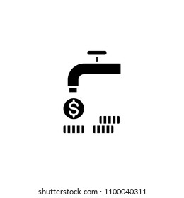 Flow of revenue black icon concept. Flow of revenue flat  vector symbol, sign, illustration.