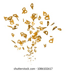 Flow from rubles. 3D. Confetti from rubles. Vector illustration.