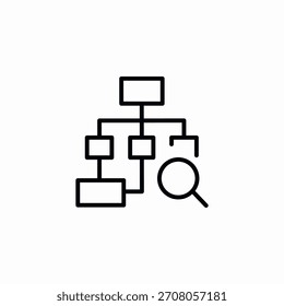 Vector de signo de icono de búsqueda de flujo