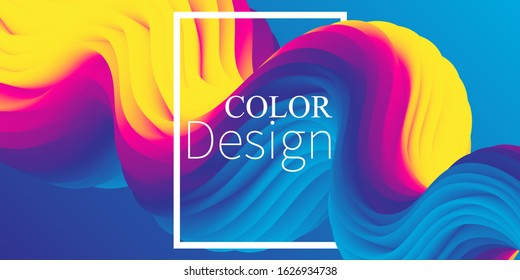 Flow shape. Fluid background. Trendy abstract cover. Futuristic design poster. Colorful gradient. Vector. Fluid flow.