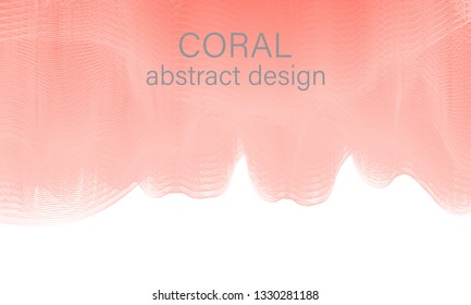 Flow shapes design. Abstract coral color wave background. 3d flow shape.
