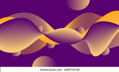 Flow shapes design liquid wave background, Abstract background, gradient element, Circles. purple and yellow