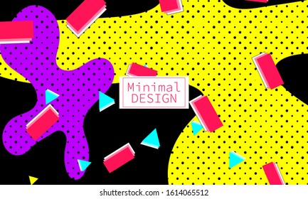 Flow shapes. Memphis design. 90s pattern. Vector Illustration. Hipster style 80s-90s. Abstract colorful funky background.