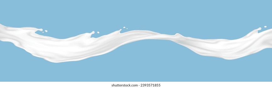 Flow splash milk. Vector illustration