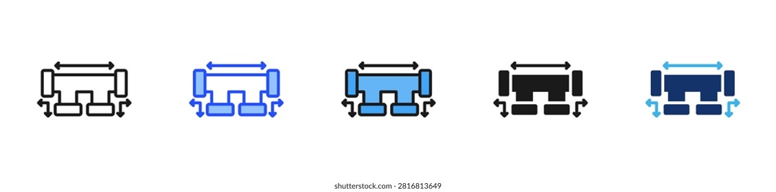 Flow Splitter Icon Collection With Multiple Styles