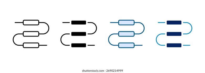 Fluxo Ícone Definir Coleção de Vários Estilos