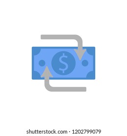 Flow, transaction, money, transfer two color blue and gray icon