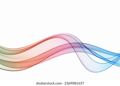 Flow of transparent wavy lines in rainbow colors,abstract wave background.