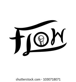 flow typography with microphone logo design