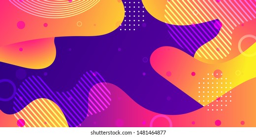 Flow vector background abstract design wave shape. Color liquid fluid poster pattern graphic. Banner art backdrop concept geometric gradient futuristic splash dynamic cover
