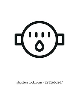 Icono vectorial de icono aislado del medidor de agua de flujo con trazo editable