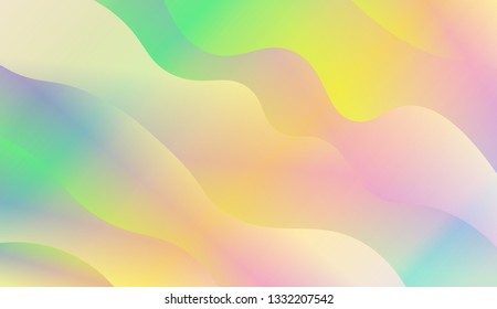 Flow wave shapes composition. Colorful waves, smooth shapes. Warm colors. Vector illustration. Gradient.