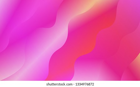 Flow wave shapes composition. Colorful waves, smooth shapes. Warm colors. Vector illustration. Gradient.