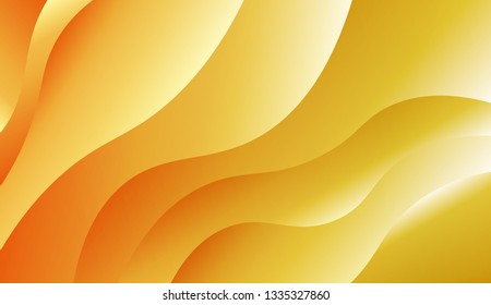 Flow wave shapes composition. Colorful waves, smooth shapes. Warm colors. Vector illustration. Gradient.