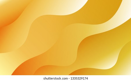 Flow wave shapes composition. Colorful waves, smooth shapes. Warm colors. Vector illustration. Gradient.