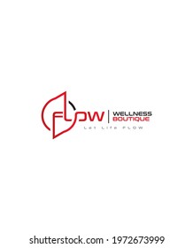 Flow wellness boutique vector logo template 