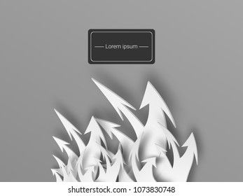 Flow of white arrows. Business concept. Vector illustration