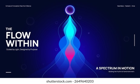 Flow Within Spectrum Background - Futuristic Blue Energy Stream and Abstract Digital Motion Design