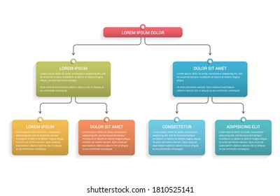 Flowchart with 3 levels, infographic template for web, business, presentations, vector eps10 illustration