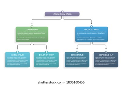 Flowchart With 3 Levels, Infographic Template For Web, Business, Presentations, Vector Eps10 Illustration