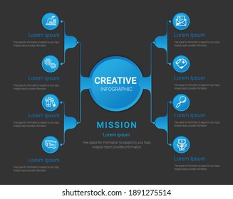 Flowchart with 8 option, infographic template for web, business, presentations, vector eps10 illustration