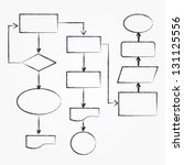 Flowchart, black drawing,vector