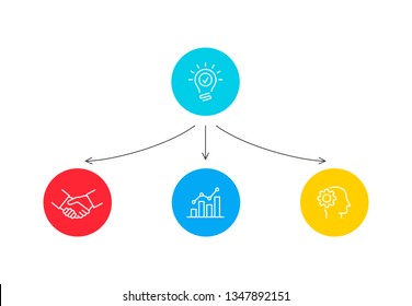 Flowchart circle infographic template with 3 steps or options. Vector business template for presentation.