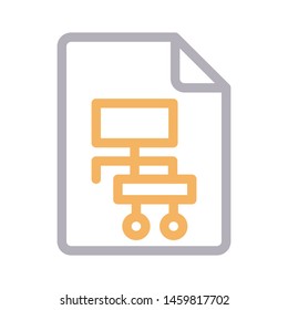 flowchart colour line vector icon