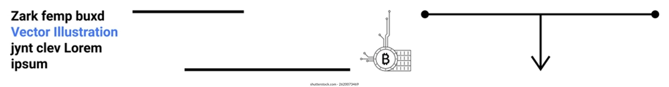Flowchart with connecting lines, text blocks, binary code node, arrow pointing downwards. Ideal for flowcharts, diagrams, process maps, business presentations, tech diagrams, educational tools, data
