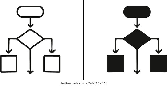 Fluxograma e Árvore de Decisão - Diagrama de Processo e Ícone Lógico

