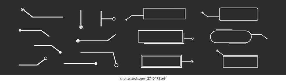 Flowchart diagram arrows and connector elements with outline shapes editable strokes for corporate workflow structure and planning template