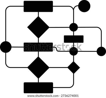 Flowchart Diagram Icon Abstract Process Workflow Vector