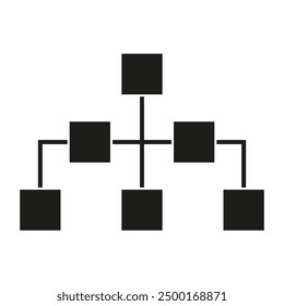 Flowchart diagram icon. Organizational structure. Hierarchy chart illustration. Vector graphic.