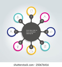 Flowchart diagram, scheme. Infographic element.