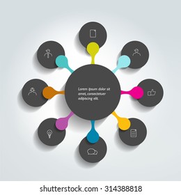 Flowchart diagram, scheme. Infographic element.