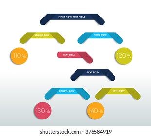 Flowchart diagram.  Simply color table for presentation. Vector banner.