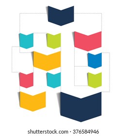 Flowchart diagram.  Simply color table for presentation. Vector banner.