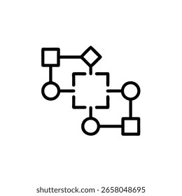 Flowchart diagram with squares circles diamond shapes process architecture