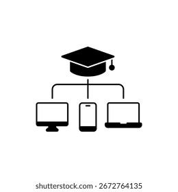 flowchart education icon outline editable stroke line drawing eps