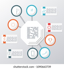 Flowchart elements different arrows for creating personalized charts. Abstract infographics. Vector business template for presentation