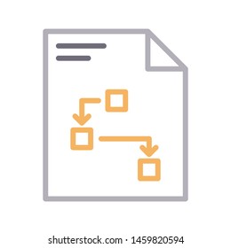 flowchart file colour line vector icon