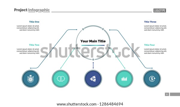 Flowchart Five Elements Slide Template Business Stock Vector (Royalty ...