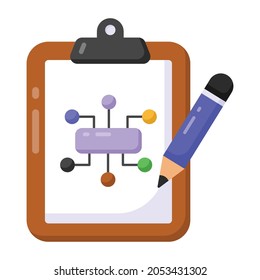 Icono de estilo plano de diagrama de flujo, vector modificable 