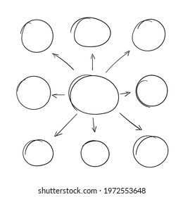 Flowchart with geometrical elements, infographics. Step-by-step structure for solving logical business problems. Strategy concept, block diagram, presentation template. Isolated. Vector illustration