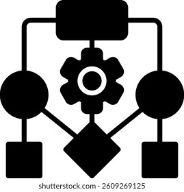 Flowchart Glyph Icon Vector Design