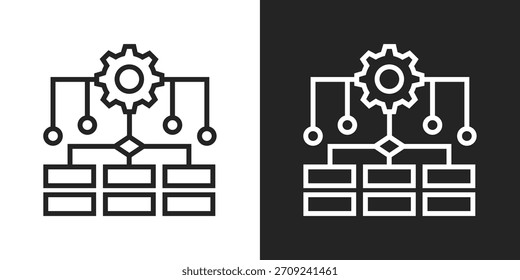 Icono De Diagrama De Flujo En Estilo De Línea En Blanco Y Negro