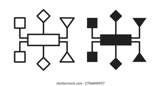 Flowchart icon concept outline symbol design. Simple element illustration.